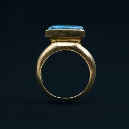 Rectangular London Blue Topaz Ring