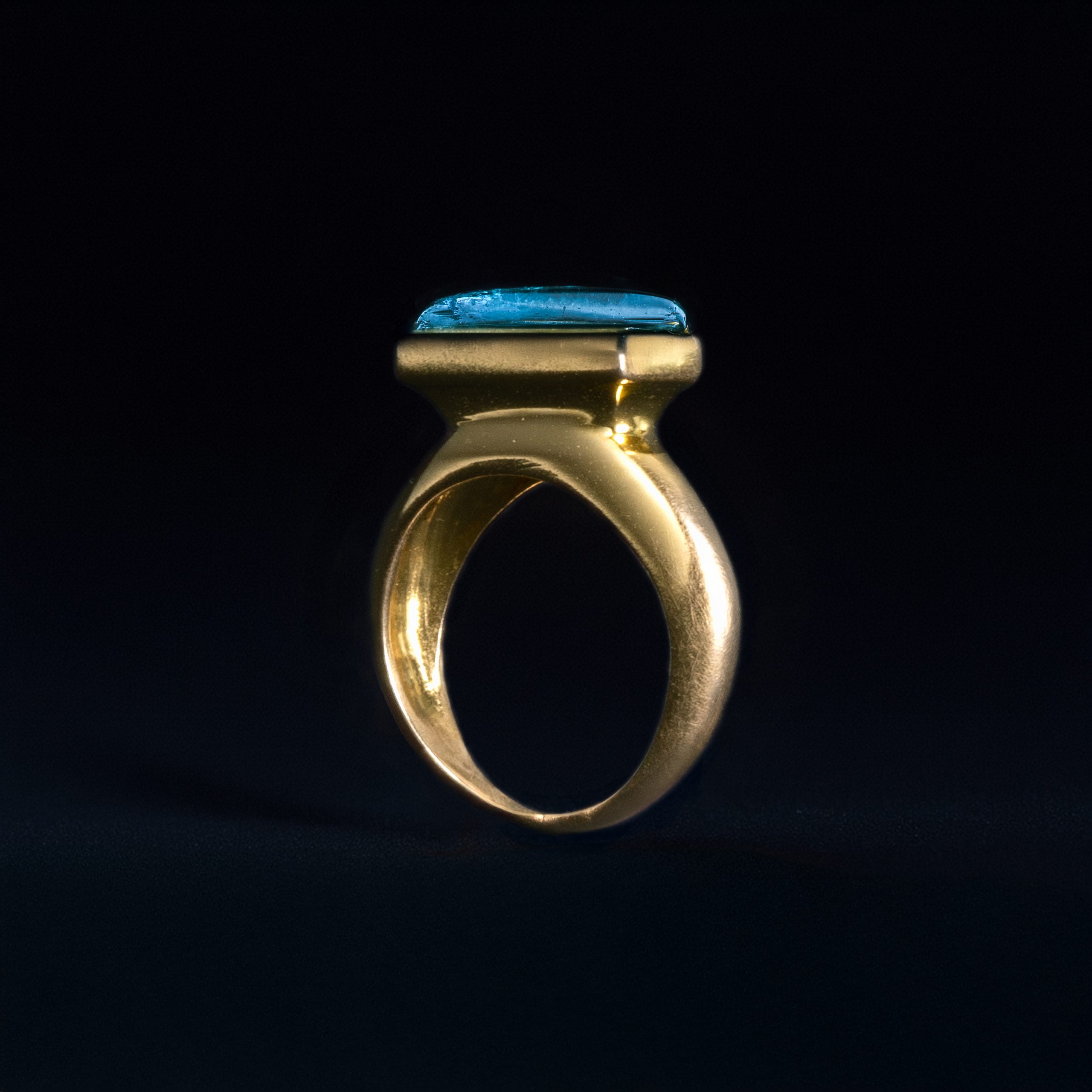 Rectangular London Blue Topaz Ring - Görsel 2